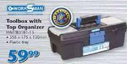 Worksman Toolbox With Top Organizer WMTB3181-13