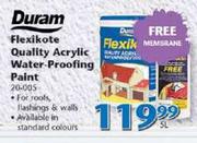 Duram 5Ltr Flexikote Quality Acrylic Water-Proofing Paint 20-005