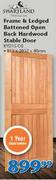 Swartland Frame & Ledged Battened Open Back Hardwood Stable Door-813 x 2032 x 40mm