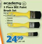Academy 3 Piece Bee Paint Brush Set F6161-Per Set