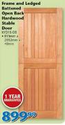 Swartland Frame And Ledged Battened Open Back Hardwood Stable Door KYD1S-OB
