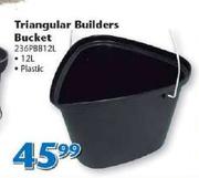 Triangular Builders Bucket 12L Plastic 236P8812L