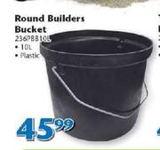 Round Builders Bucket 10L Plastic 236PBB10L