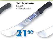 16" Machete Plastic Handle M204B