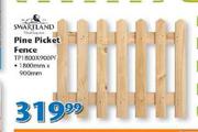 Swartland Pine Picket Fence 1800x900mm