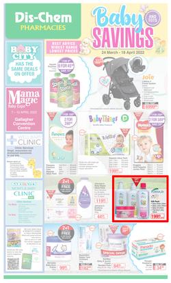 Dis-Chem : Baby Savings (24 March - 18 April 2022), page 1