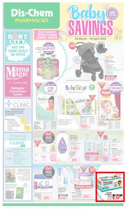 Dis-Chem : Baby Savings (24 March - 18 April 2022), page 1