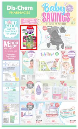 Dis-Chem : Baby Savings (24 March - 18 April 2022), page 1