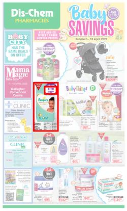 Dis-Chem : Baby Savings (24 March - 18 April 2022), page 1