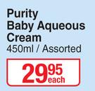 Purity Elizabeth Anne's Baby Aqueous Cream-450ml Assorted