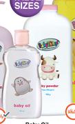 Baby Things Baby Oil 400ml Or Baby Powder 750g-Each