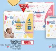 Johnson's Baby Wipes 4 Value Pack-Each