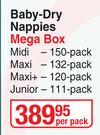 Pampers Baby Dry nappies Mega Box-Per Pack