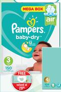 Pampers Baby Dry nappies Mega Box-Per Pack