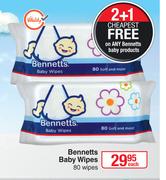 Bennetts Baby Wipes-80 Wipes Each