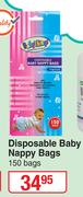 Baby Things Disposable Baby Nappy Bags-150 Bags