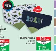Teether Bibs Assorted-2 Per Pack