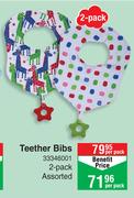 Teether Bibs Assorted-2 Per Pack