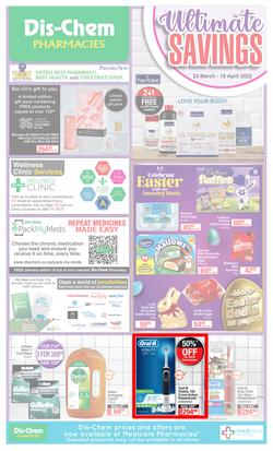 Dis-Chem : Ultimate Savings (24 March - 18 April 2022), page 1
