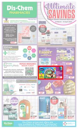 Dis-Chem : Ultimate Savings (24 March - 18 April 2022), page 1
