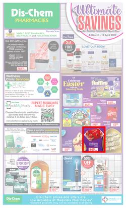 Dis-Chem : Ultimate Savings (24 March - 18 April 2022), page 1