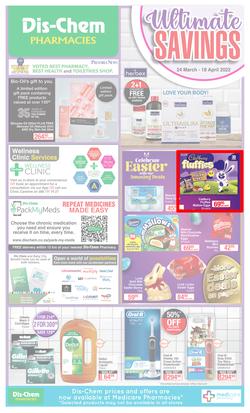 Dis-Chem : Ultimate Savings (24 March - 18 April 2022), page 1