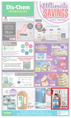 Dis-Chem : Ultimate Savings (24 March - 18 April 2022), page 1