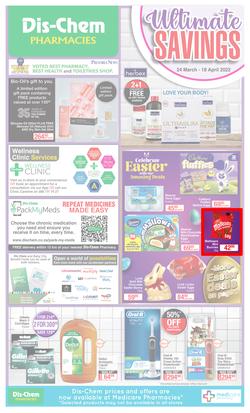 Dis-Chem : Ultimate Savings (24 March - 18 April 2022), page 1
