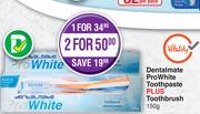 Dentalmate Pro White Toothpaste Plus Toothbrush 150g-For 1