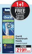 Oral-B Powerbrush Heads 2 Pack/4Pack-Per Pack
