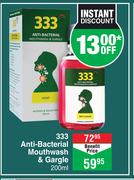 333 Anti Bacterial Mouthwash & Gargle-200ml