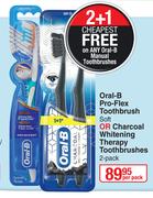 Oral-B Pro Flex Toothbrush Soft Or Charcoal Whitening Therapy Toothbrushes 2 Pack-Per Pack