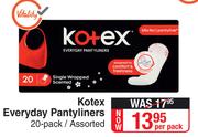 Kotex Everyday Pantyliners 20 Pack Assorted-Per Pack