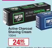 Top Ten Active Charcoal Shaving Cream-100ml Each