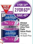 Always Platinum Ultra Thin Pads Value Pack-For 2