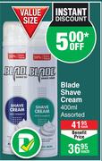 Blade Shave Cream Assorted-400ml Each