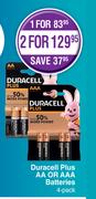 Duracell Plus AA Or AAA Batteries 4 Pack-For 2