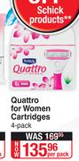 Schick Quattro For Women Cartridges 4 Pack-Per Pack