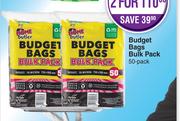 Home Butler Budget Bags Bulk Pack 50 Pack-For 1