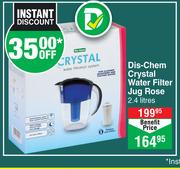 Dis-Chem Crystal Water Filter Jug Rose-2.4L