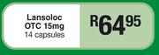Lansoloc OTC 15mg 14 Capsules