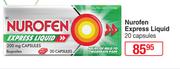 Nurofen Express Liquid 20 Capsules