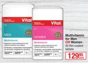 Vital Multivitamin For Men Or Women 30 Film Coated Tablets-Each