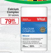 Vital Calcium Complex 30 Tablets-Each