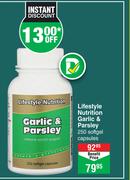 Lifestyle Nutrition Garlic & Parsley 250 Softgel Capsules