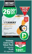 VirAway Cold & Flu Value Pack 60 Capsules Olus 60 Capsules-Per Pack