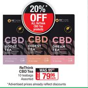 ReThink CBD Tea 10 Teabags Assorted-Each