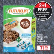 Futurelife Bran+ Flakes-910g Plus Probiotics 10 Capsules-Each