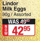 Lindt Lindor Milk Eggs Assorted-90g