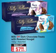 Sally Williams Milk Or Dark Chocolate Treays With Roasted Noughat-102g Assorted Each